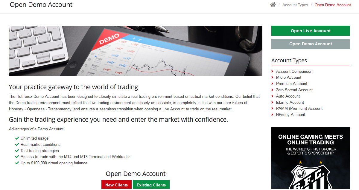 HFM (HF Markets) Demo Account