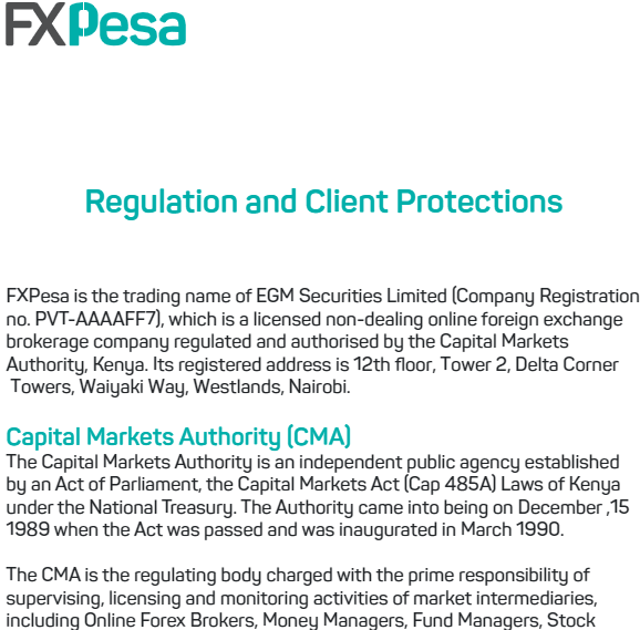 Check MPesa Broker regulations