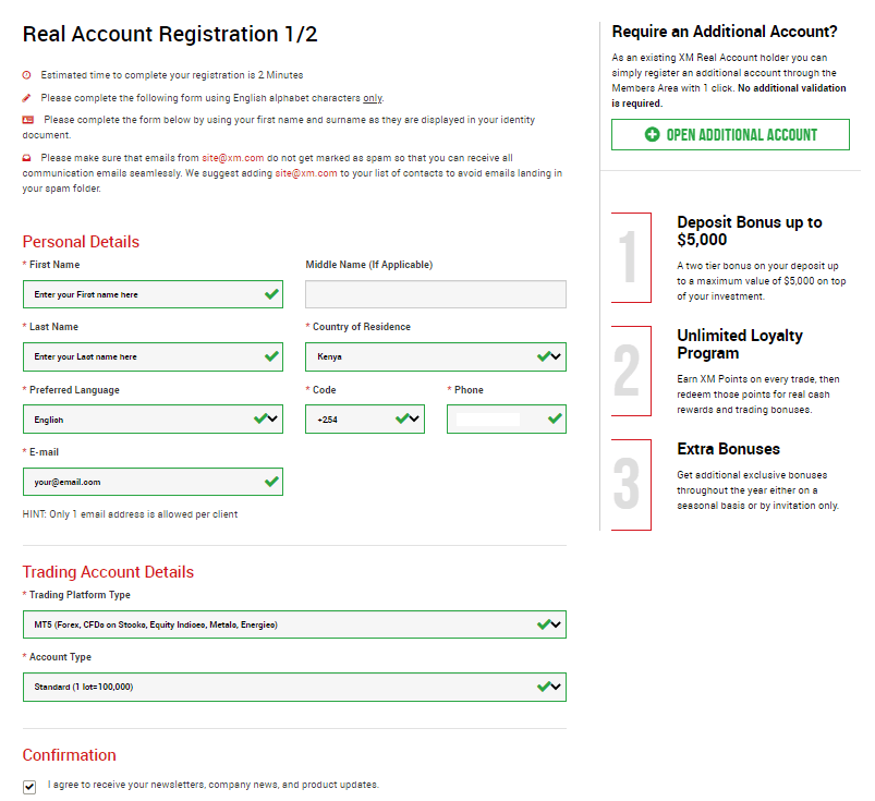 XM Signup