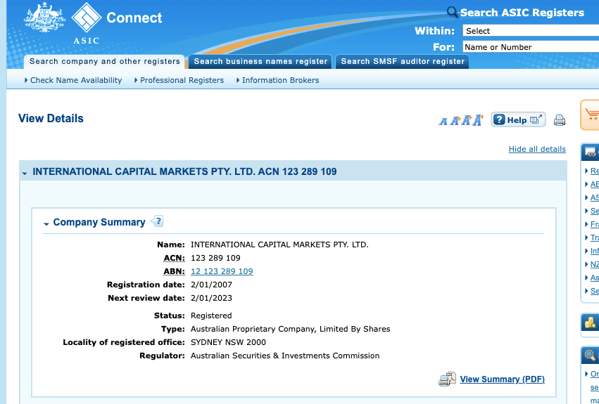 IC Markets ASIC regulation